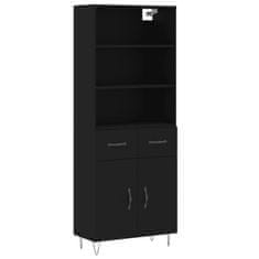 Greatstore Skříň highboard černá 69,5 x 34 x 180 cm kompozitní dřevo