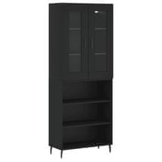 Greatstore Skříň highboard černá 69,5 x 34 x 180 cm kompozitní dřevo