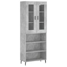 Greatstore Skříň highboard betonově šedá 69,5x34x180 cm kompozitní dřevo