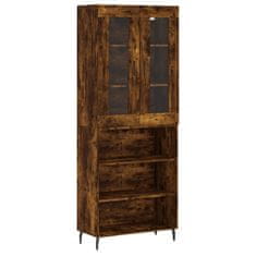 Greatstore Skříň highboard kouřový dub 69,5 x 34 x 180 cm kompozitní dřevo