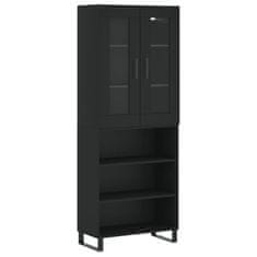 Greatstore Skříň highboard černá 69,5 x 34 x 180 cm kompozitní dřevo