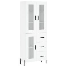 Greatstore Skříň highboard bílá 69,5 x 34 x 180 cm kompozitní dřevo