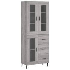 Greatstore Skříň highboard šedá sonoma 69,5 x 34 x 180 cm kompozitní dřevo