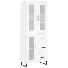 Greatstore Skříň highboard bílá 69,5 x 34 x 180 cm kompozitní dřevo