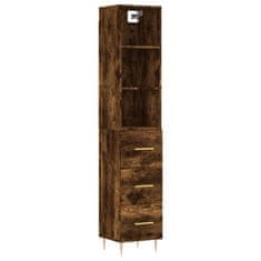 Greatstore Skříň highboard kouřový dub 34,5 x 34 x 180 cm kompozitní dřevo