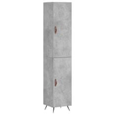 Greatstore Skříň highboard betonově šedá 34,5x34x180 cm kompozitní dřevo