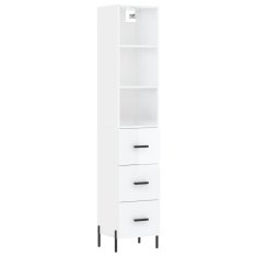 Vidaxl Skříň highboard bílá s vysokým leskem 34,5x34x180 cm kompozit