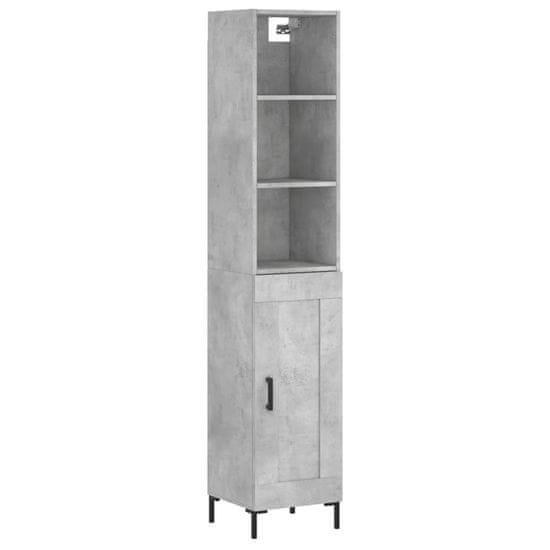 Vidaxl Skříň highboard betonově šedá 34,5x34x180 cm kompozitní dřevo