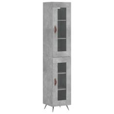 Greatstore Skříň highboard betonově šedá 34,5x34x180 cm kompozitní dřevo