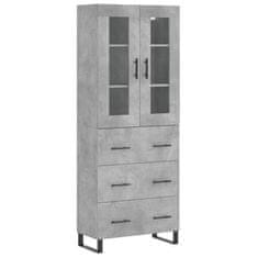 Vidaxl Skříň highboard betonově šedá 69,5x34x180 cm kompozitní dřevo