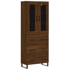 Vidaxl Skříň highboard hnědý dub 69,5 x 34 x 180 cm kompozitní dřevo