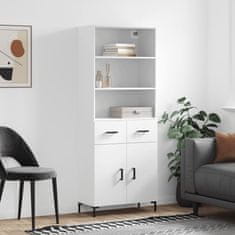 Greatstore Skříň highboard bílá 69,5 x 34 x 180 cm kompozitní dřevo