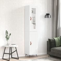 Greatstore Skříň highboard bílá 34,5 x 34 x 180 cm kompozitní dřevo