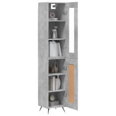 Greatstore Skříň highboard betonově šedá 34,5x34x180 cm kompozitní dřevo