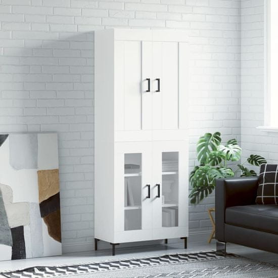 Vidaxl Skříň highboard bílá 69,5 x 34 x 180 cm kompozitní dřevo