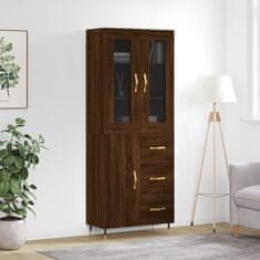 Greatstore Skříň highboard hnědý dub 69,5 x 34 x 180 cm kompozitní dřevo