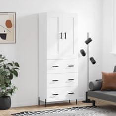 Greatstore Skříň highboard bílá 69,5 x 34 x 180 cm kompozitní dřevo