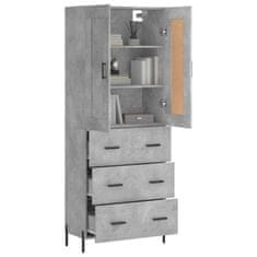 Greatstore Skříň highboard betonově šedá 69,5x34x180 cm kompozitní dřevo