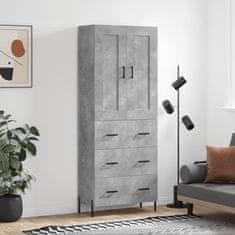 Greatstore Skříň highboard betonově šedá 69,5x34x180 cm kompozitní dřevo