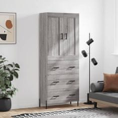 Greatstore Skříň highboard šedá sonoma 69,5 x 34 x 180 cm kompozitní dřevo