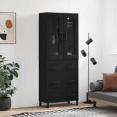 Vidaxl Skříň highboard černá 69,5 x 34 x 180 cm kompozitní dřevo