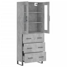 Vidaxl Skříň highboard betonově šedá 69,5x34x180 cm kompozitní dřevo