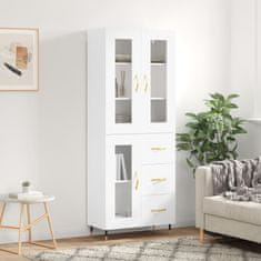 Greatstore Skříň highboard bílá 69,5 x 34 x 180 cm kompozitní dřevo