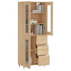 Greatstore Skříň highboard dub sonoma 69,5 x 34 x 180 cm kompozitní dřevo