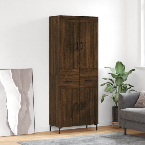 Vidaxl Skříň highboard hnědý dub 69,5 x 34 x 180 cm kompozitní dřevo