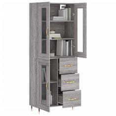 Greatstore Skříň highboard šedá sonoma 69,5 x 34 x 180 cm kompozitní dřevo