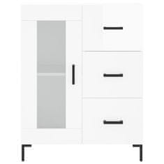 Vidaxl Skříň highboard lesklá bílá 69,5 x 34 x 180 cm kompozitní dřevo