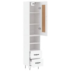 Greatstore Skříň highboard bílá 34,5 x 34 x 180 cm kompozitní dřevo