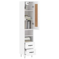 Vidaxl Skříň highboard bílá s vysokým leskem 34,5x34x180 cm kompozit