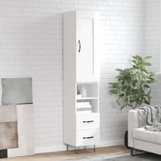 Vidaxl Skříň highboard bílá s vysokým leskem 34,5x34x180 cm kompozit