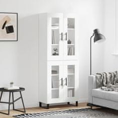 Greatstore Skříň highboard bílá 69,5 x 34 x 180 cm kompozitní dřevo