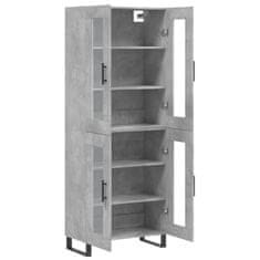 Greatstore Skříň highboard betonově šedá 69,5x34x180 cm kompozitní dřevo