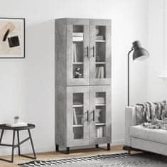 Greatstore Skříň highboard betonově šedá 69,5x34x180 cm kompozitní dřevo