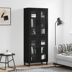 Greatstore Skříň highboard černá 69,5 x 34 x 180 cm kompozitní dřevo