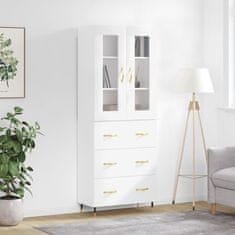 Greatstore Skříň highboard bílá 69,5 x 34 x 180 cm kompozitní dřevo