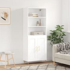 Greatstore Skříň highboard bílá 69,5 x 34 x 180 cm kompozitní dřevo