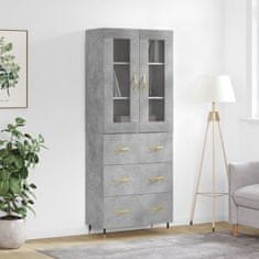 Greatstore Skříň highboard betonově šedá 69,5x34x180 cm kompozitní dřevo