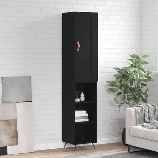 Vidaxl Skříň highboard černá 34,5 x 34 x 180 cm kompozitní dřevo