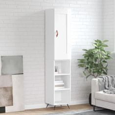 Greatstore Skříň highboard bílá s vysokým leskem 34,5x34x180 cm kompozit