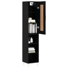 Greatstore Skříň highboard černá 34,5 x 34 x 180 cm kompozitní dřevo