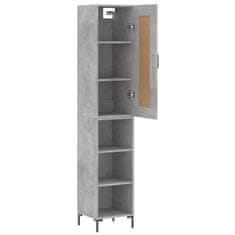 Greatstore Skříň highboard betonově šedá 34,5x34x180 cm kompozitní dřevo