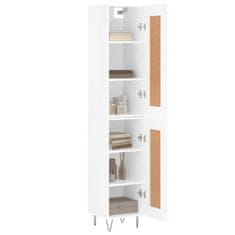 Vidaxl Skříň highboard bílá s vysokým leskem 34,5x34x180 cm kompozit