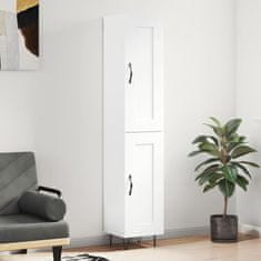 Vidaxl Skříň highboard bílá s vysokým leskem 34,5x34x180 cm kompozit