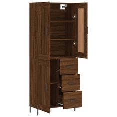 Vidaxl Skříň highboard hnědý dub 69,5 x 34 x 180 cm kompozitní dřevo