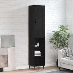 Greatstore Skříň highboard černá 34,5 x 34 x 180 cm kompozitní dřevo