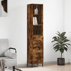 Greatstore Skříň highboard kouřový dub 34,5 x 34 x 180 cm kompozitní dřevo